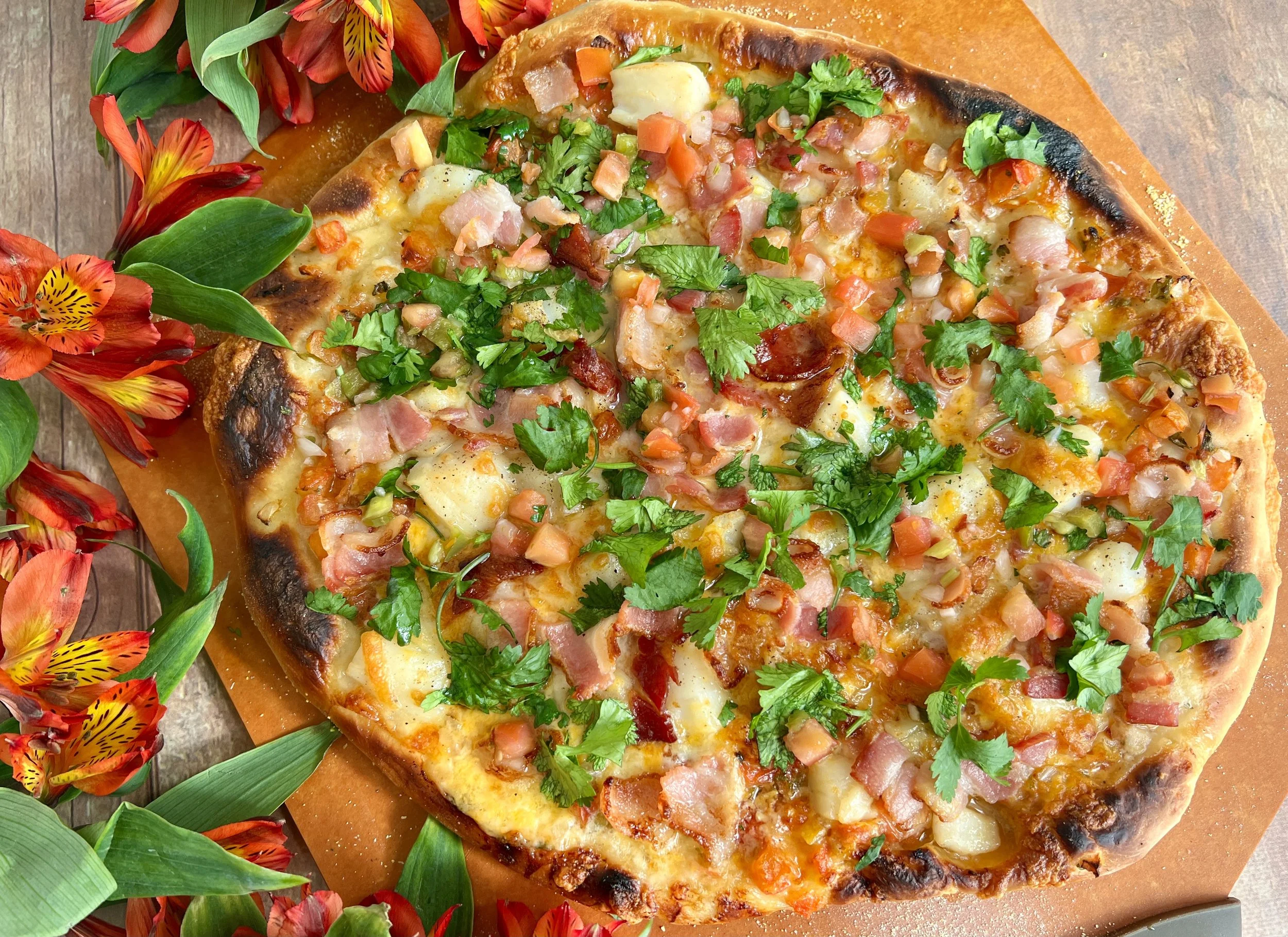 Scallops And Bacon ‘Dance The Salsa’ Pizza&nbsp;