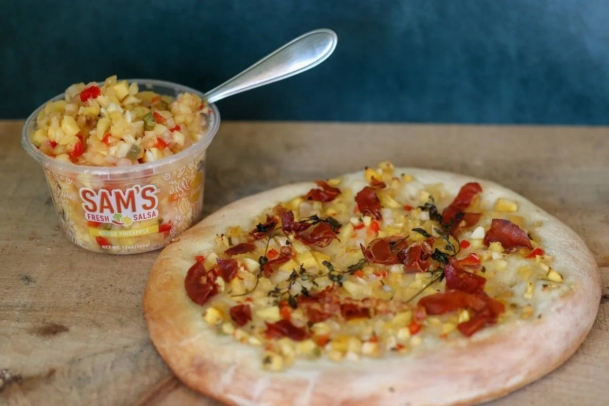 Mango Pineapple Flatbread with Prosciutto